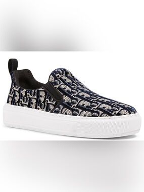 Dior Navy & White Oblique Slip-On Sneaker